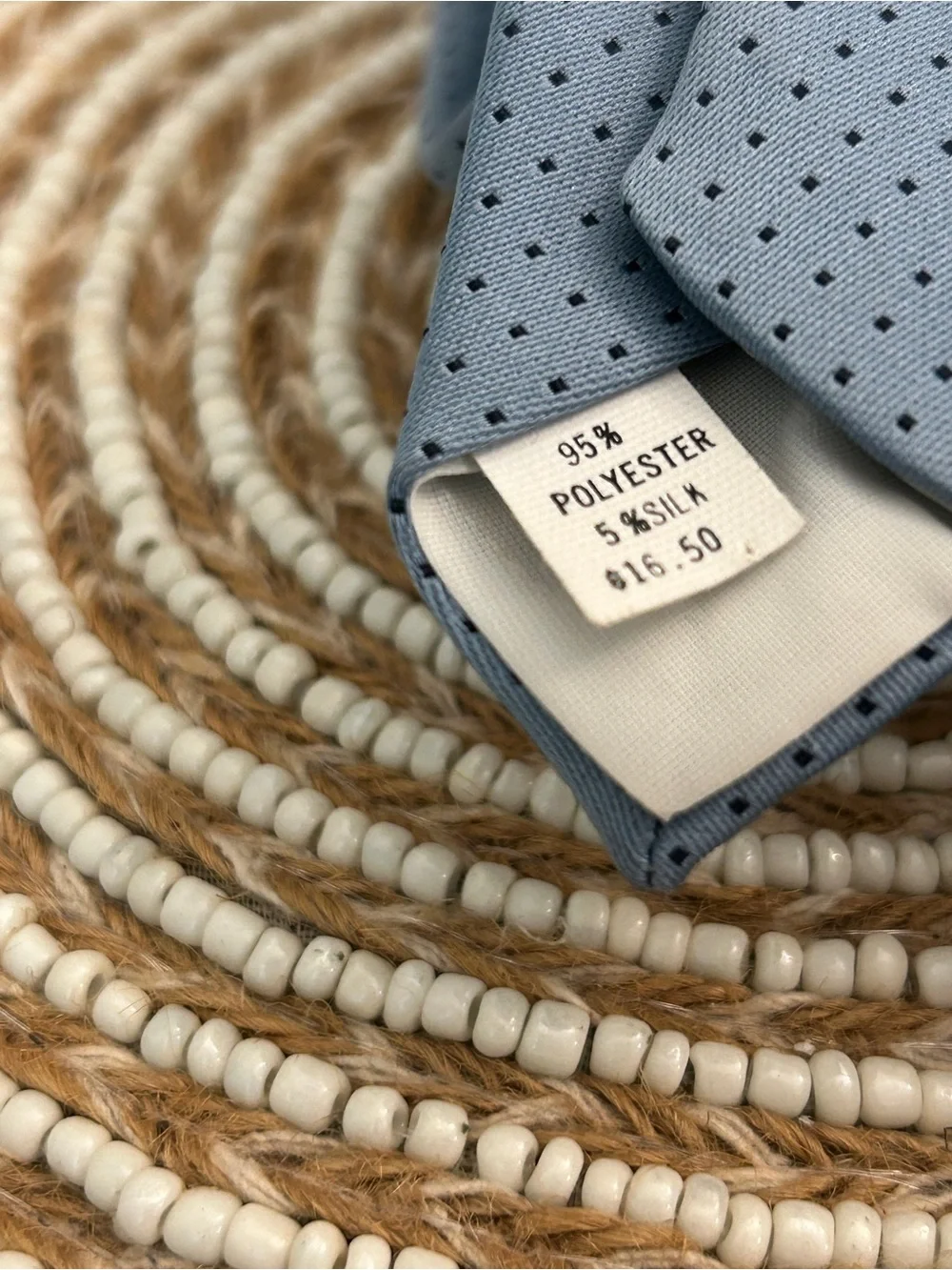 Vintage Oscar de la Renta Blue Polka Dot Necktie